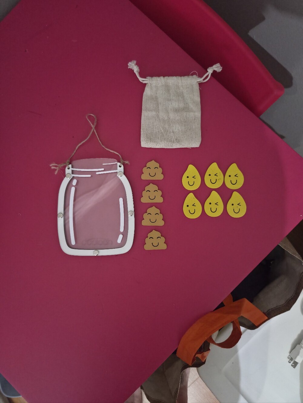Potty Training Mason Jar Kit with Yellow and Tan Charms